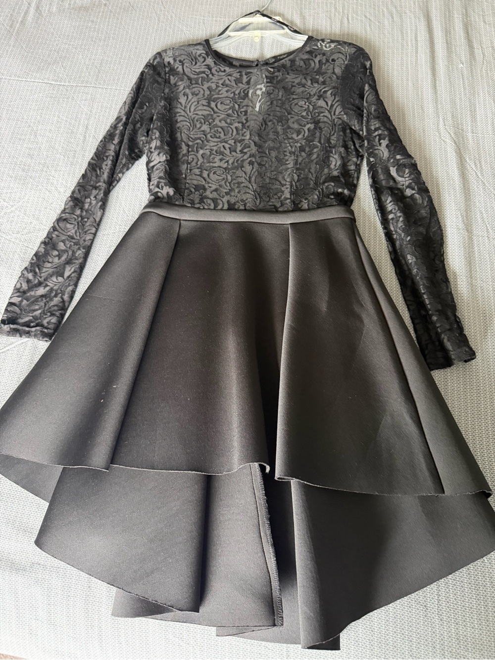 Black Layered High-Low Skirt — Women's Elegant Skirt